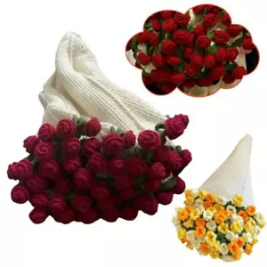 Handmade Knitted Crochet Flower Bouquet Blanket Knitted Cotton Blankesxd3 - Bild 1 von 22