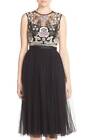 * NWT Needle&Thread Black Floral Cluster Embellished Tulle Fit&Flare Dress US4