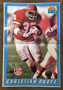 RARE 1990 Sports Illustrated for Kids Big Shot 11" x 16" Poster- Christian Okoye - Picture 1 of 7