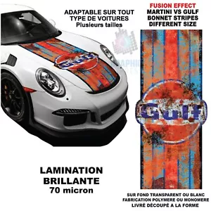 Cap Martini Racing Stripes Compatible Porsche Stickers Bonnet le Mans Vs Gulf - Picture 1 of 21