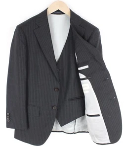 SUITSUPPLY Lazio Men Suit UK36S Waistcoat Blazer Pure Wool Slim Grey 2 Piece - Picture 1 of 17