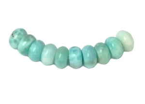😏 Larimar "Atlantis-Stein" Rondelle Räder ~8 od. 9-10 mm Edelsteinperlen Set 😉 - Picture 1 of 4