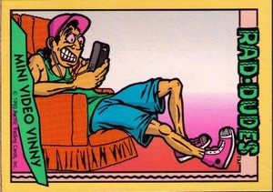 1990 Pacific Rad-Dudes #18 Mini Video Vinny (Puzzle Back)