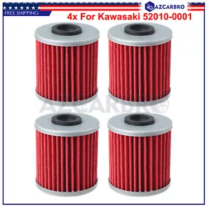 4pcs Oil Filter For Suzuki RMZ250 RMZ450 RMX450Z Kawasaki 2016-2018 KX450F 450 - Picture 1 of 7