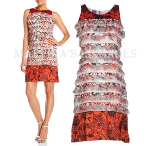 SAVE THE QUEEN DRESS FRAYED FRINGE TIERS SEQUINS EMBROIDERY DETAIL sz S SMALL - Picture 1 of 5
