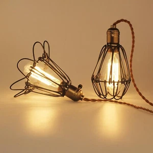 Gabbia metallica ninfea vintage industriale lampada protezione lampadina problemi illuminazione - Foto 1 di 14