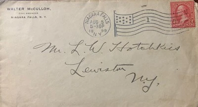 Niagra Falls N Y Postal Cover Flag Cancel Worldwide - Image 1 of 2