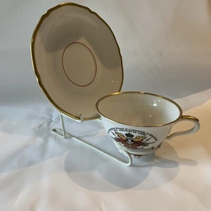 Porcelain Tea Cup & Saucer Chef Confrerie Royale Et Chevaliere St Sebastien 1322 - Picture 1 of 18