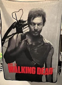 Daryl Crossbow The Walking Dead Plush Fleece Gift Blanket TV Series Rare 2013 - Picture 1 of 3