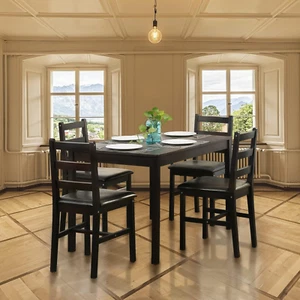 Kitchen Table and Chairs for 4 5 Piece Wooden Dining Table Set with 4 Chairs USA - Picture 1 of 11