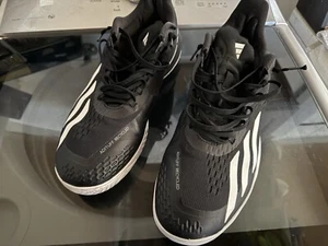 Size 14- adidas Adizero Cybersonic Black White Preowned - Picture 1 of 16