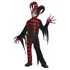 Evil Jester Costume Kids Scary Halloween Fancy Dress