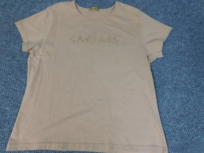 Caesars Womens Blouse Large Beige pullover graphic - Image 1 of 4