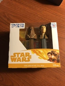 DISNEY,STAR WARS. PEZ , HAN SOLO , CHEWBACCA DISPENSER SET. BRAND NEW IN BOX. - Picture 1 of 5