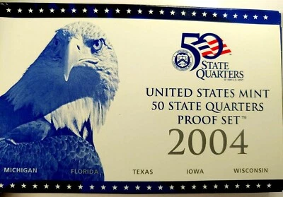 2004-S US Proof State Quarter Mint Set 5 Coins BU CN CLAD 19ucu0921  - Image 1 of 4