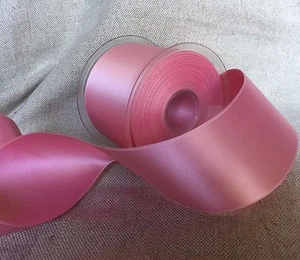 2-3/4" breit, Schweizer Double Face, SATINBAND - Farbe - DUSTY ROSE - Bild 1 von 1