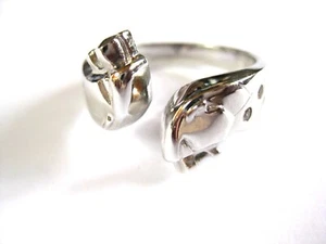 Ring Platin 900 mit Brillanten, 9,86 g - Bild 1 von 3