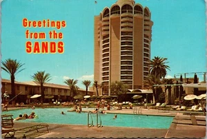 Sands Hotel Swimming Pool Scene Las Vegas Nevada NV 1972 Chrome Postcard - Picture 1 of 2