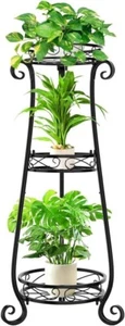 Elegant 3Tier Wrought Iron Plant StandRustResistant Metal IndoorOutdoor - Picture 1 of 7