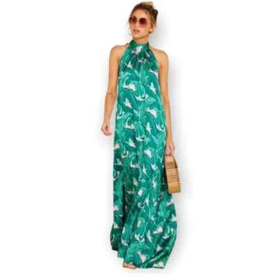 Judith Match Lady of Summer Palm Print Maxi Dress Size Small - Image 1 of 4