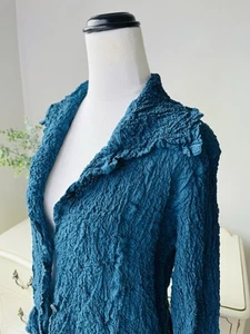 ISSEY MIYAKE Cauliflower Long Sleeve Cardigan Jacket Teal One Size Made In Japan - Bild 1 von 16