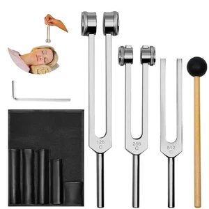 Tuning Forks for Healing Instrument 128Hz 256Hz 512Hz - Tuning Fork Set with ... - Picture 1 of 6