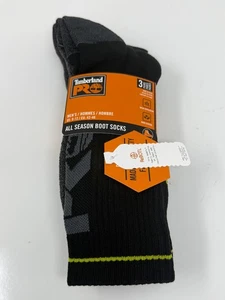 Timberland PRO Performance All Season Boot Sock Heavyweight 3-Pack Black US 9-12 - Picture 1 of 3