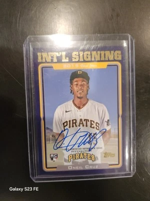 2022 Topps Archives /150 Oneil Cruz RC Rookie Auto Autograph Purple #05DP-OC - Image 1 of 2