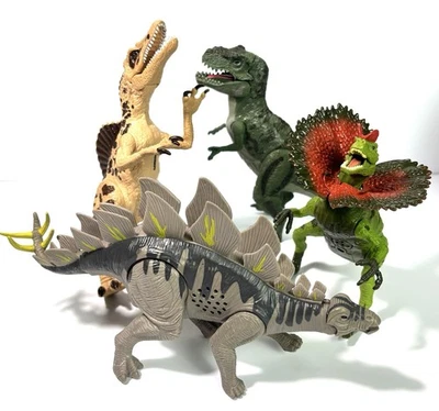 "Lote de 4 luces y sonidos de juguete para niños Galaxy 6"" funcionan; T-Rex, Stegosaurus" Foto 1 de 4