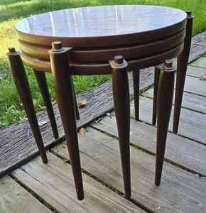 Mid Century Vintage Stacking Tables 3 MCM Nesting - Picture 1 of 13