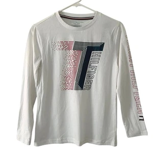 Tommy Hilfiger Shirt Boy's Long Sleeve Graphic Logo T-Shirt L Large 16 18 New - Picture 1 of 6
