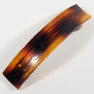 Vintage Tortoise Shell Stay Tight Hair Barrette 3.75" Curved Clip Cheetah Goody? - Picture 1 of 5