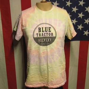 BLUE TRACTOR BREWERY med tie-dye T shirt BBQ tee Ann Arbor defunct Michigan - Picture 1 of 1