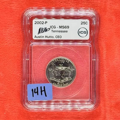 2002-P ICG MS69 TENNESSEE State Quarter Business Strike 25C AUSTIN HUTTO SIGN - Image 1 of 4
