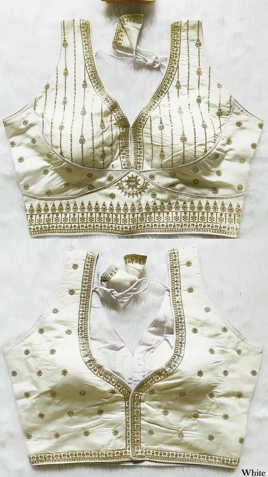 Blusa Sari Preparada Diseñador Sari Choli India Fiesta Ropa Vestido Bollywood Foto 1 de 1