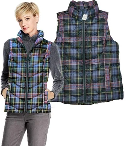 LANDS' END donna piccolo 6-8 tartan plaid PREMIUM PIUMINO GILET COME NUOVO! - Foto 1 di 3