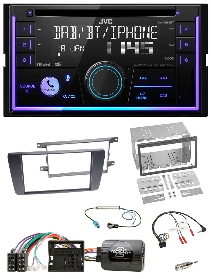 JVC Lenkrad USB 2DIN DAB Bluetooth CD Autoradio für Skoda Octavia Scout 2004-200 - Bild 1 von 4