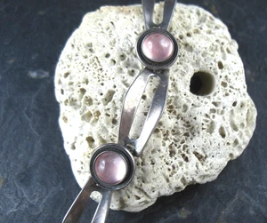 Pulsera Dinamarca Niels Erik Modernista Piedra de Luna Plata de Ley 925 - Imagen 1 de 3