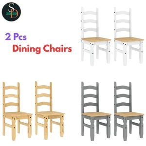 2X Dining Chairs Corona Solid Wood Pine Kitchen Chair Living Room Chairs vidaXL - Picture 1 of 22