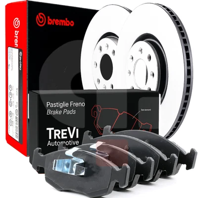 Kit Dischi e Pastiglie Freno Anteriori Brembo Fiat Panda 500 Lancia Ypsilon 1.2 - Imagem 1 de 4