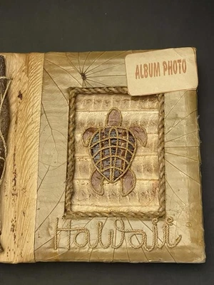 4" x 6" Photo  Album Handmade Natural Materials Honus Turtles Hawaii NEW - Image 1 of 4