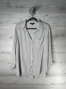 Samt Herz Shirt Damen 2X weiß schwarz Print Knopfleiste Langarm Viskose - Bild 1 von 9
