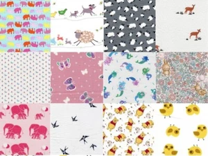 100% Cotton Fabric 24 Novelty Charm Squares 6.5" Animals Birds Butterflies Craft - Picture 1 of 4