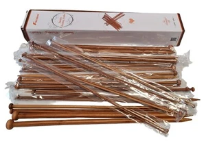 FOXNOVO Bamboo Knitting Needles High-Qluality 16 Pairs 2mm-10mm - Picture 1 of 6