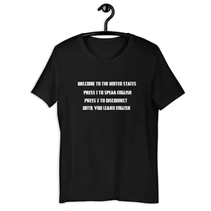 Dial 1 For English, Sarcastic Long/Short Sleeve Tee, Funny, Sassy - Picture 1 of 3
