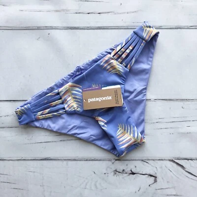 Patagonia Seaglass Bay Bikini Bottom L Palms of My Heart Lilac Reversible New - Image 1 of 4