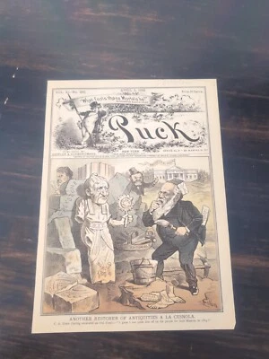 Vintage 1882 Puck Magazine Cover Vol. XI. - No. 265 New York Political Illustrat - Image 1 of 4