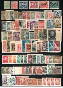 POLEN, POLSKA Sc#61/J131, verschiedene Ausgabensammlung von 1919-1952 postfrisch OG - Bild 1 von 2