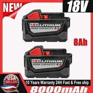 2PACK For Milwaukee For M18 LITHIUM-ION 8.0AH Extended Capacity Battery - Picture 1 of 7