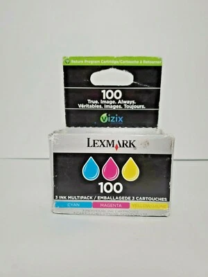 Genuine Lexmark 100 Multi Pack Ink Cartridges Cyan Magenta Yellow Color Printer - Image 1 of 4